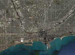3.6-02-Satellite view of Chicago's greater historic center (2009)